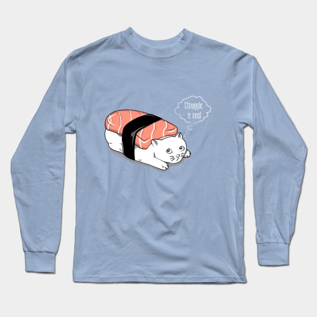 Pushi Cat Long Sleeve T-Shirt by GedWorks